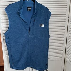 NWT North Face Men's L Canyonlands Fleece Vest Blue NF0A7UJ9 blue heather large